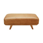 Pouf en cuir Carson Dakota marron vieilli
