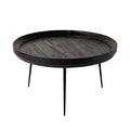 Luna Round Solid Timber Coffee Table Matte Black