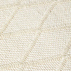 Tapis en laine tissé main, losanges, viscose, crème 240 x 300cm