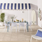Chaise de salle à manger tapissée Romy Coastal Blanc éclatant