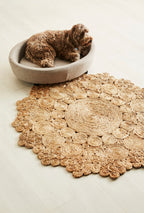 Tapis rond naturel cousu main Cochin 120cm