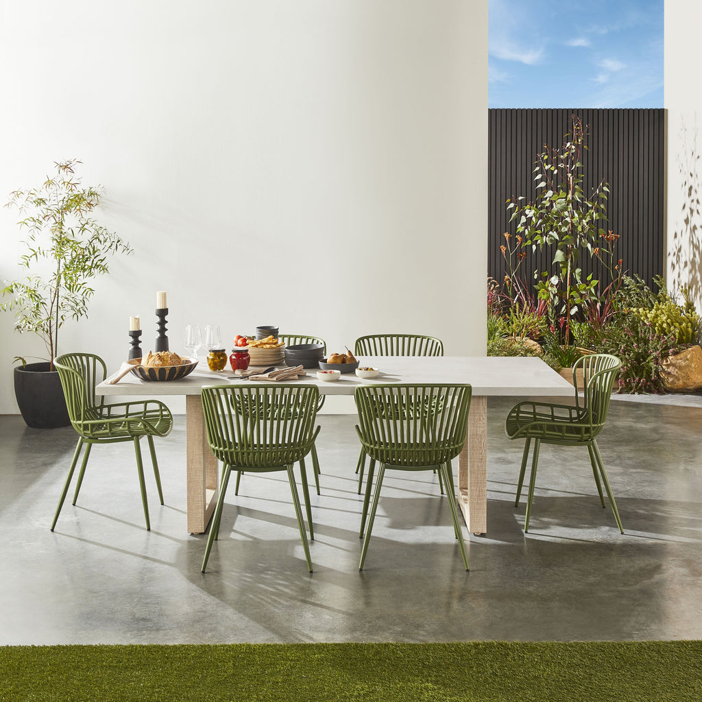 Mantara Outdoor Teak Timber Dining Table Natural 220cm