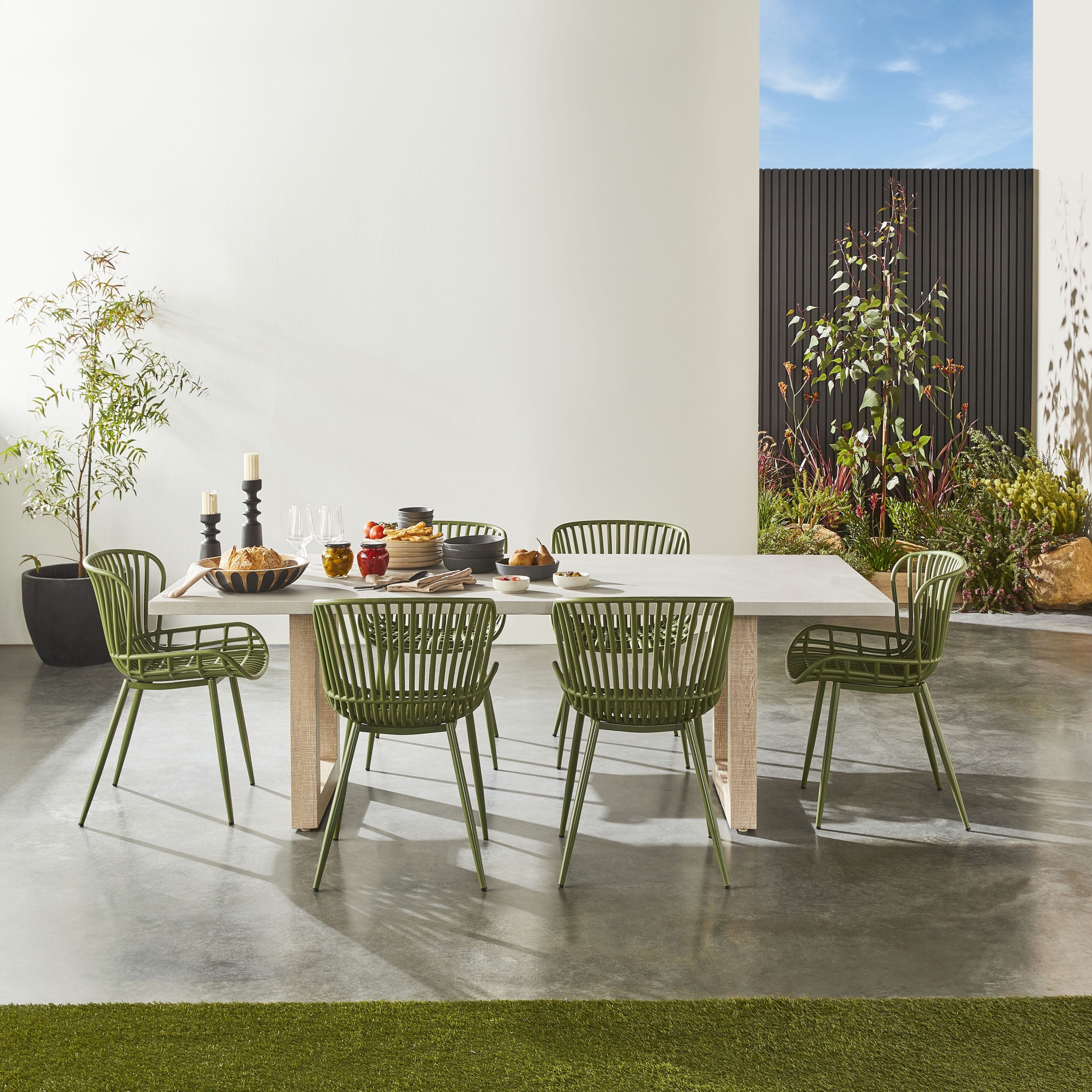 Mantara Outdoor Teak Timber Dining Table Natural 220cm