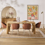 Chaise de salle à manger Aubrey en velours caramel