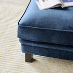 Lisette Velours Pouf Céleste Indigo