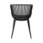 Chaise de salle à manger empilable Lini en aluminium d'extérieur noir mat