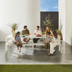Table à Manger d'Extérieur Kace en Aluminium Brillant Blanc 300cm