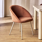 Chaise de salle à manger Aubrey en velours caramel