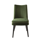 Chaise de salle à manger en velours vert olive