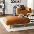 Pouf en cuir Carson Dakota marron vieilli