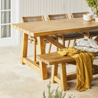 Table à manger en bois massif de récupération Antigua, naturelle 255 cm