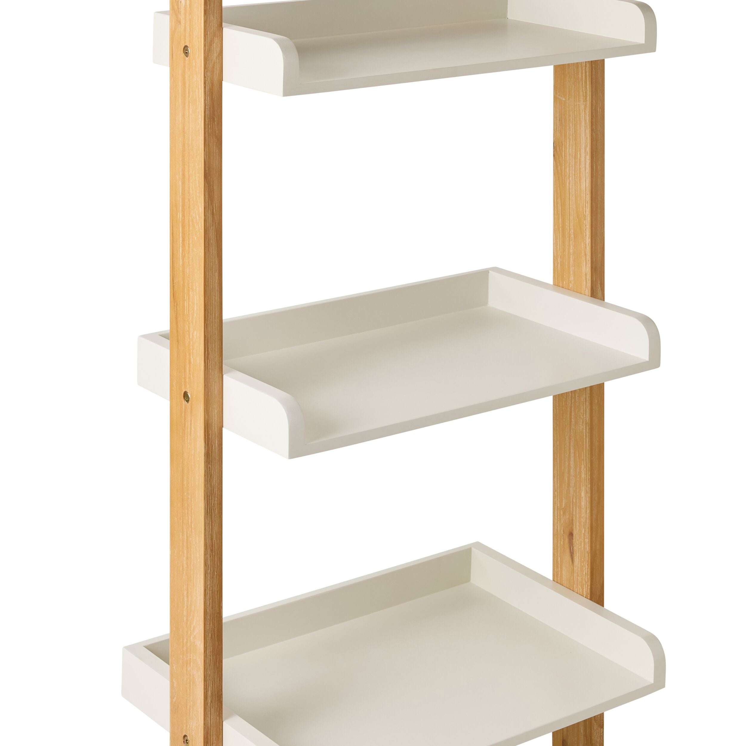 Clover Ladder Open Timber Shelving Unit White 185x60cm