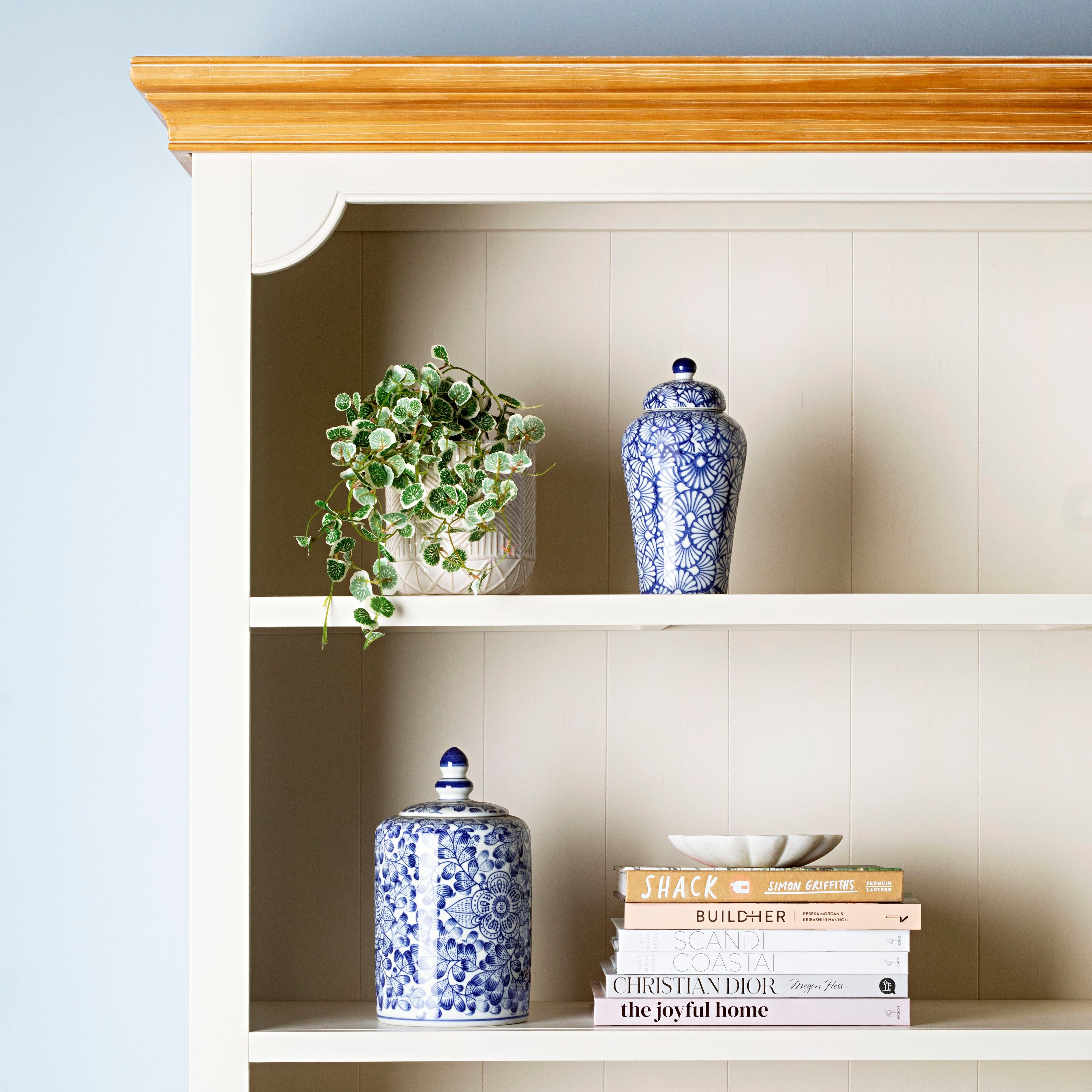 Clover Large Open Timber Bookcase White 203x127cm