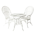 Arles Bistro français Chaise de jardin en acier Blanc brillant