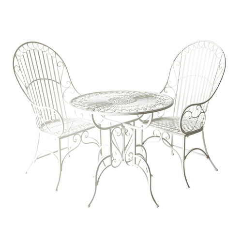 Arles French Bistro Steel Garden Chair Gloss White