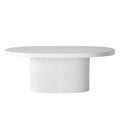 Ripple Curved Aluminium Outdoor Dining Table White 6 Seater
