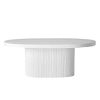 Table à manger d'extérieur Ripple en aluminium courbé blanc 6 places