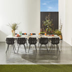Table à Manger d'Extérieur Kace en Aluminium Brillant Blanc 300cm