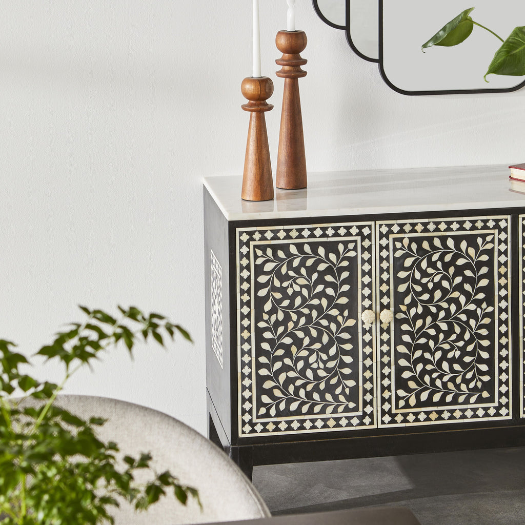 Bone Inlay Sideboard Black