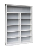 Grande bibliothèque en bois Armand Hamptons, blanche, 210x150cm