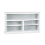 Bibliothèque basse en bois Armand Hamptons Blanche 90x155cm