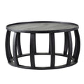 Ink Round Solid Timber Coffee Table Matte Black