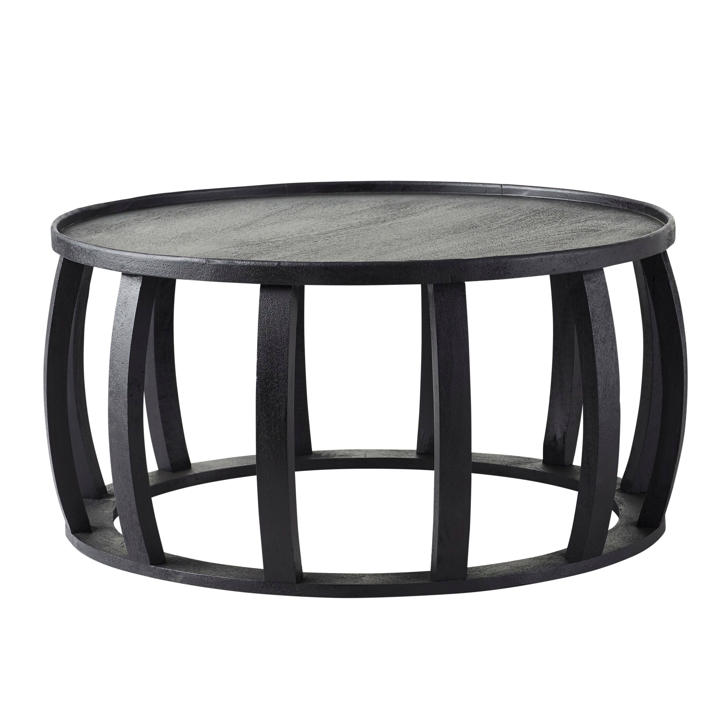 Ink Round Solid Timber Coffee Table Matte Black