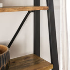 Étagère échelle grande en bois de style Mid-Century Fulham Naturel 193x121cm