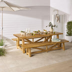 Table à manger en bois massif de récupération Antigua, naturelle 255 cm