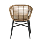 Chaise de salle à manger d'extérieur en osier et rotin naturel