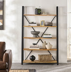 Étagère échelle grande en bois de style Mid-Century Fulham Naturel 193x121cm