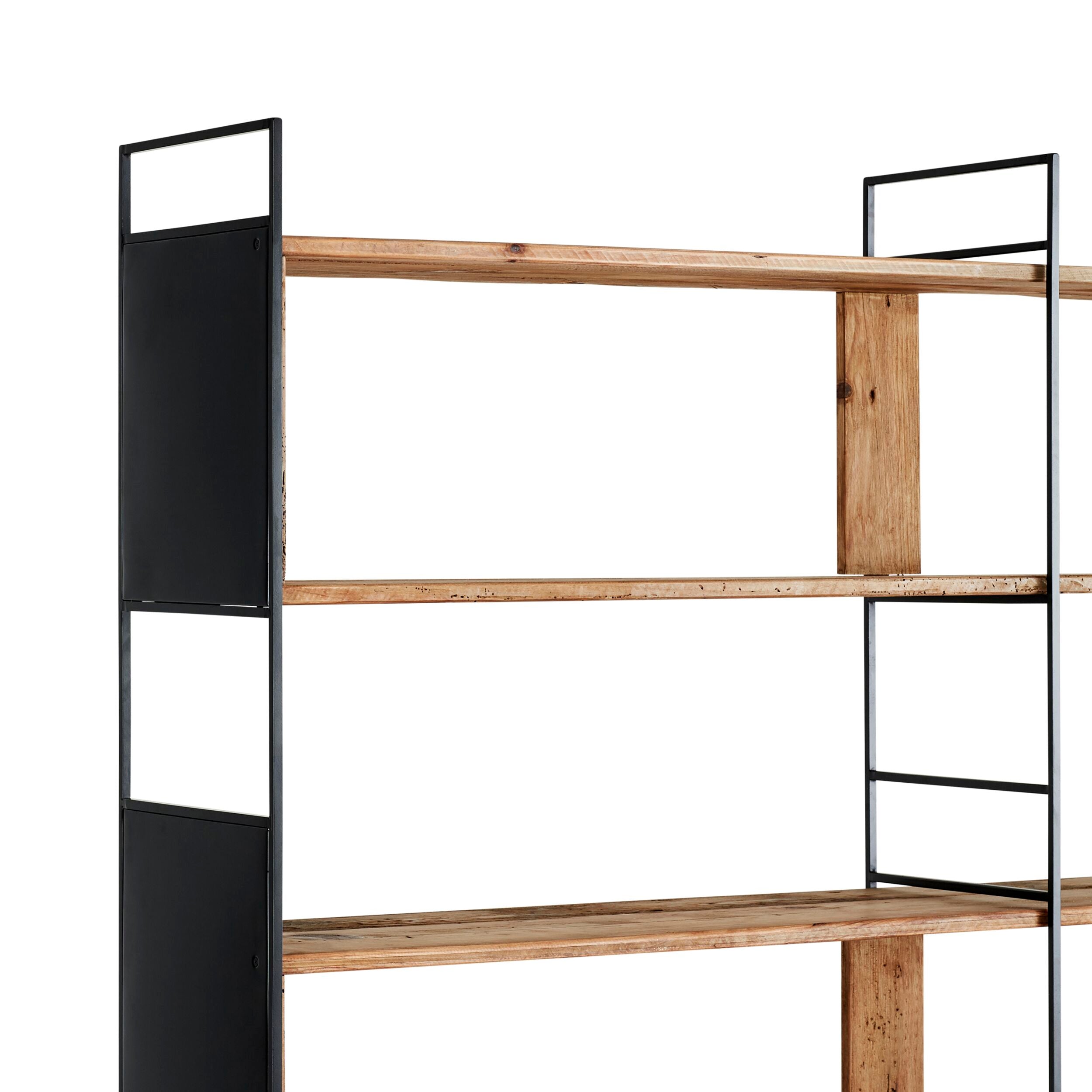 Miles Industrial Metal Tall Shelving Unit Black 190x180cm