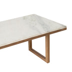 Table basse ronde Waratah en marbre, plateau blanc, or