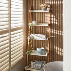 Étagère ouverte en bois Clover Ladder, blanche, 185x60cm