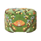 Freya, velours ottoman brodé vert